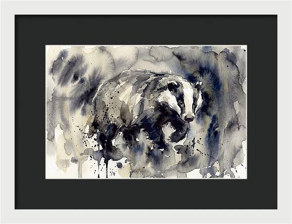 Badger In Watercolor Splendor