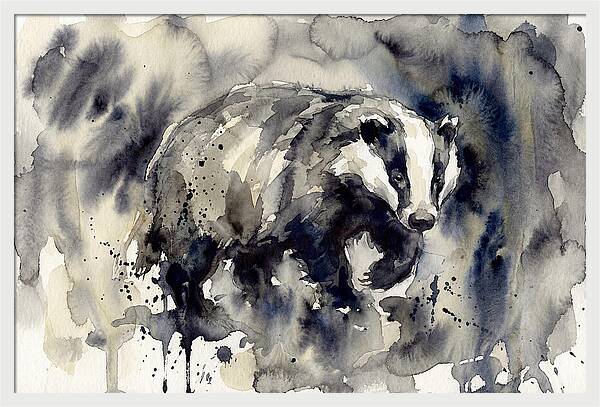 Badger In Watercolor Splendor