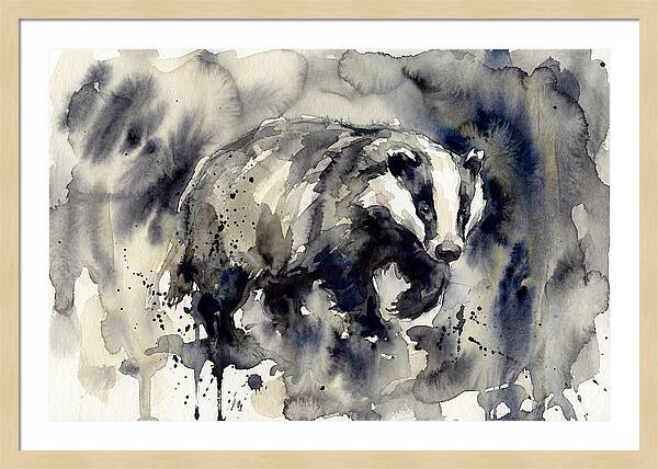 Badger In Watercolor Splendor
