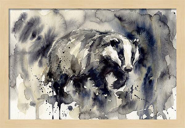 Badger In Watercolor Splendor