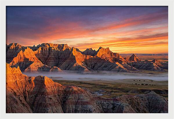 Badlands At Sunrise