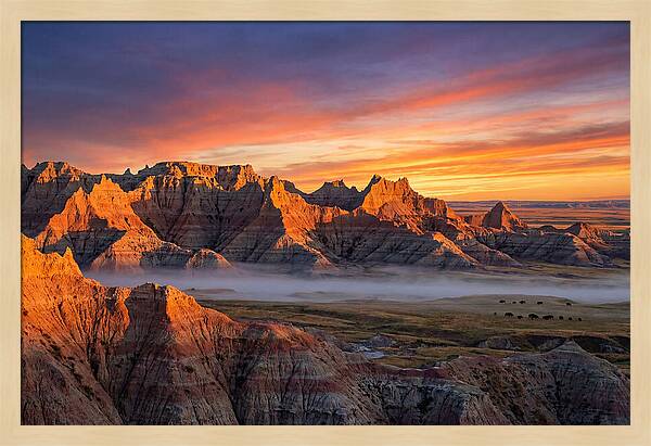 Badlands At Sunrise