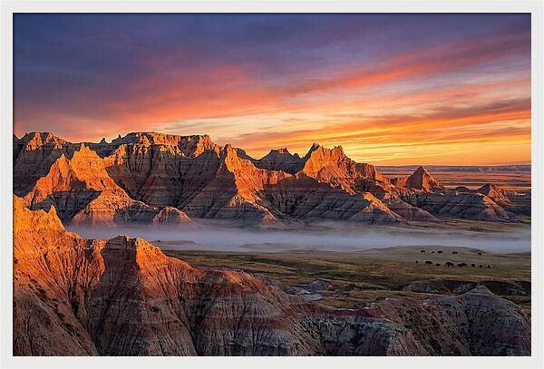 Badlands At Sunrise
