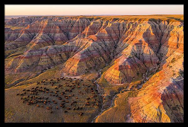 Badlands Landscape At Dusk