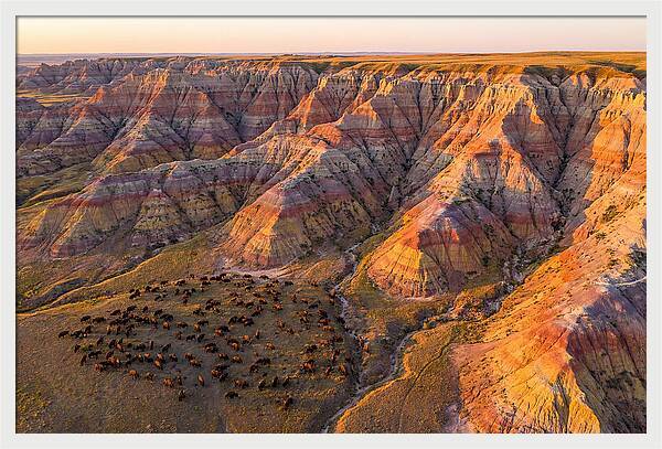 Badlands Landscape At Dusk