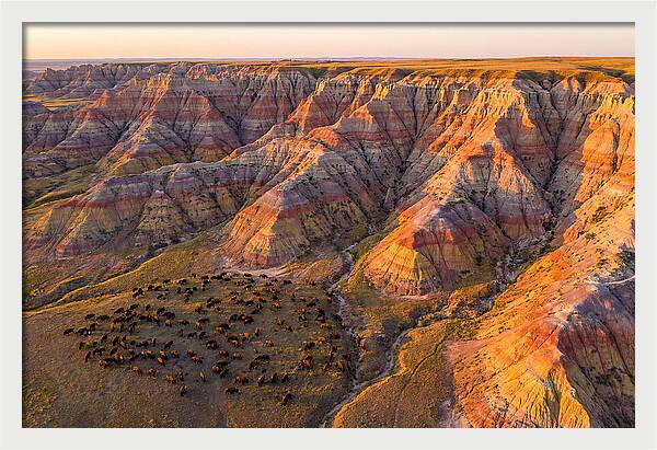 Badlands Landscape At Dusk