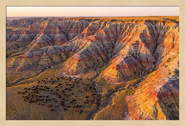 Badlands Landscape At Dusk