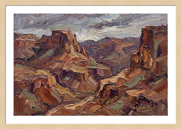 Badlands Landscape In Palette Knife