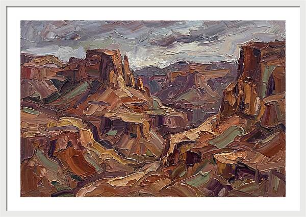 Badlands Landscape In Palette Knife
