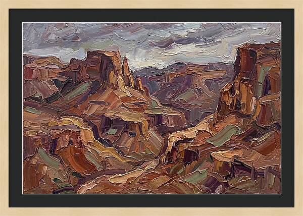 Badlands Landscape In Palette Knife