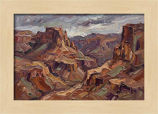 Badlands Landscape In Palette Knife