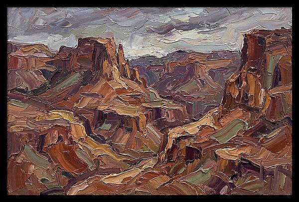 Badlands Landscape In Palette Knife