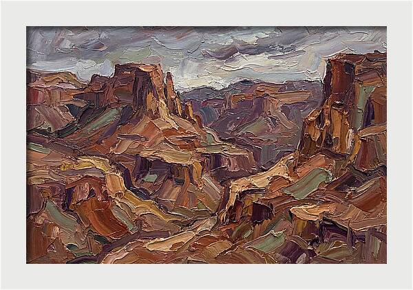 Badlands Landscape In Palette Knife