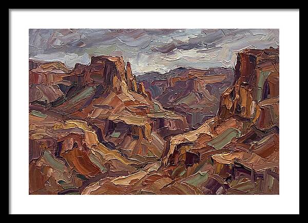 Badlands Landscape In Palette Knife