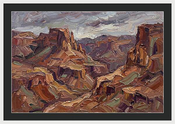 Badlands Landscape In Palette Knife