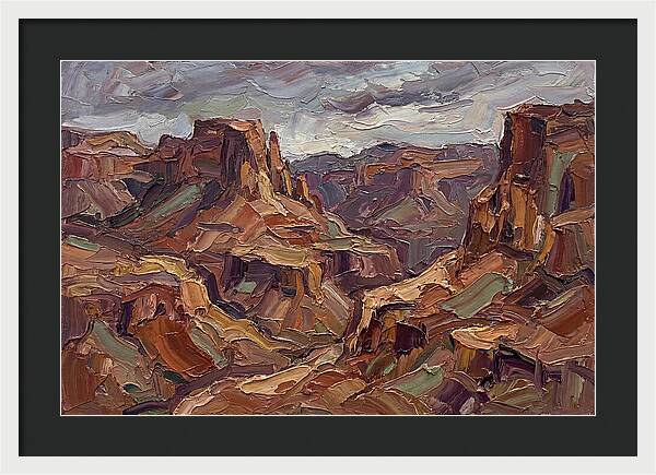 Badlands Landscape In Palette Knife