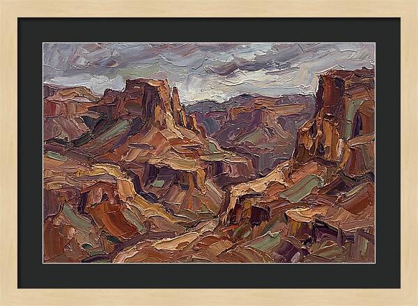 Badlands Landscape In Palette Knife