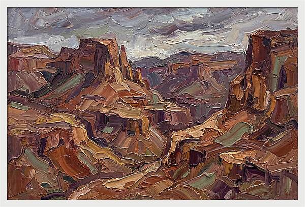 Badlands Landscape In Palette Knife