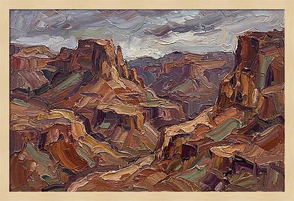Badlands Landscape In Palette Knife