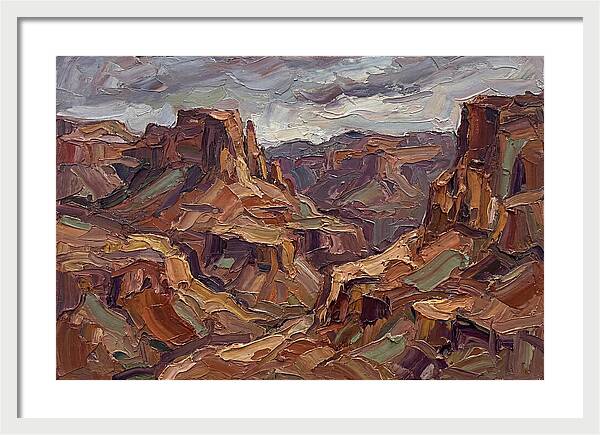 Badlands Landscape In Palette Knife