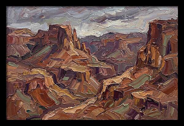 Badlands Landscape In Palette Knife