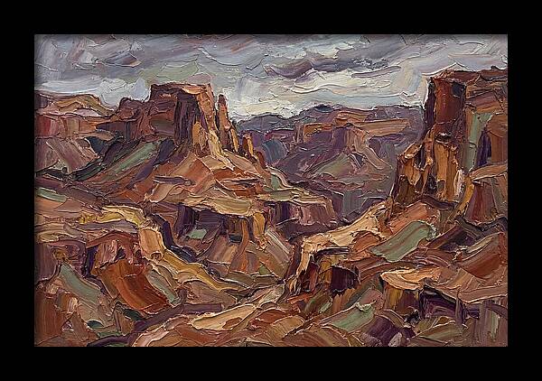Badlands Landscape In Palette Knife