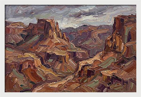 Badlands Landscape In Palette Knife
