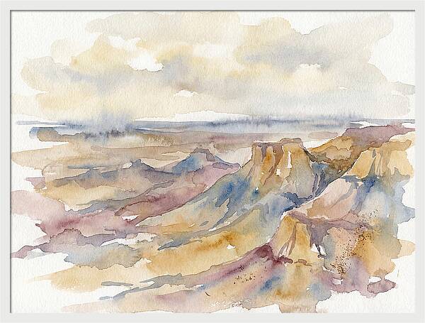 Badlands Landscape Watercolor