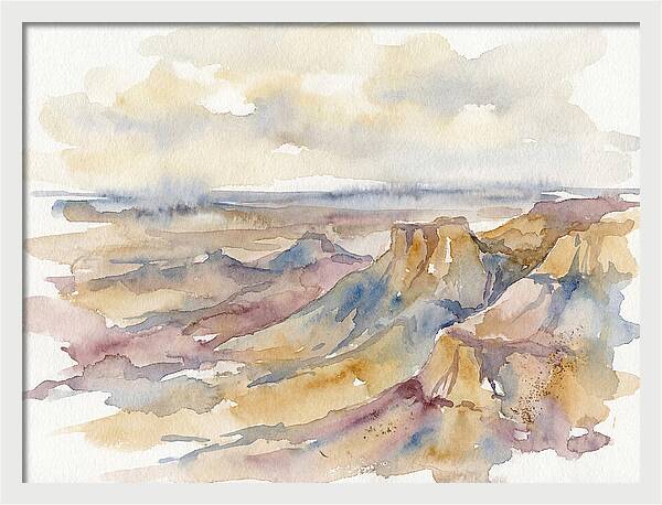 Badlands Landscape Watercolor