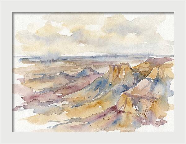 Badlands Landscape Watercolor