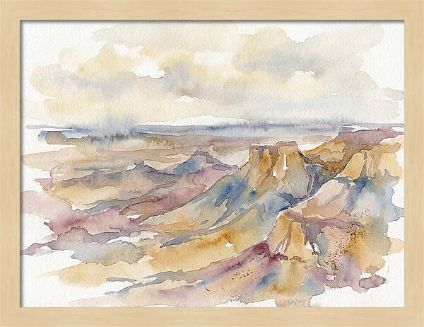 Badlands Landscape Watercolor