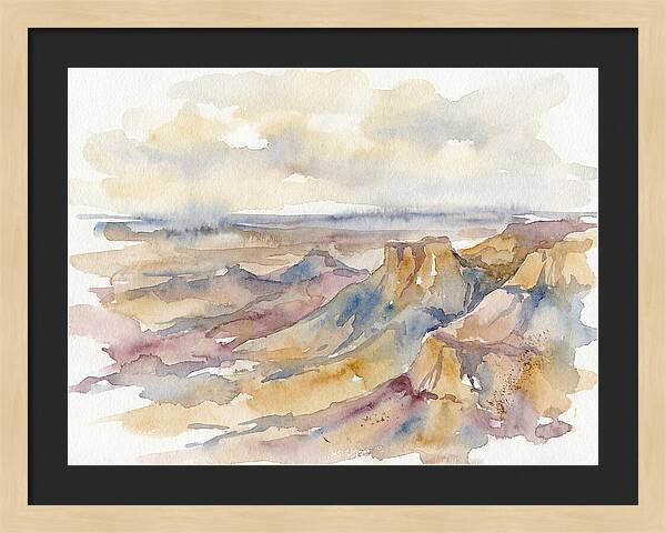 Badlands Landscape Watercolor