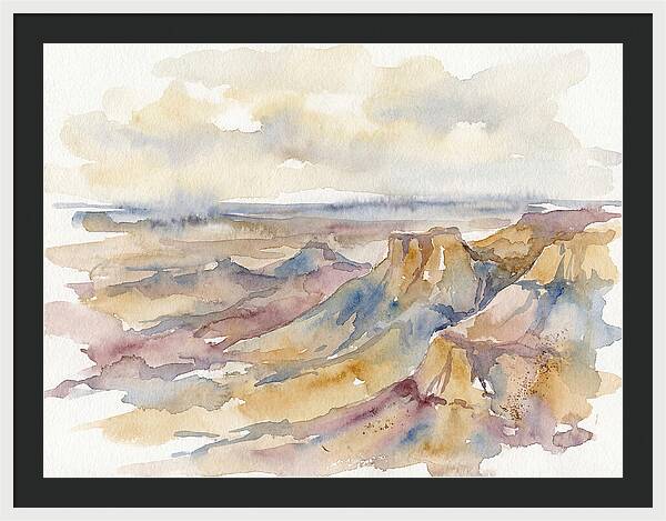 Badlands Landscape Watercolor