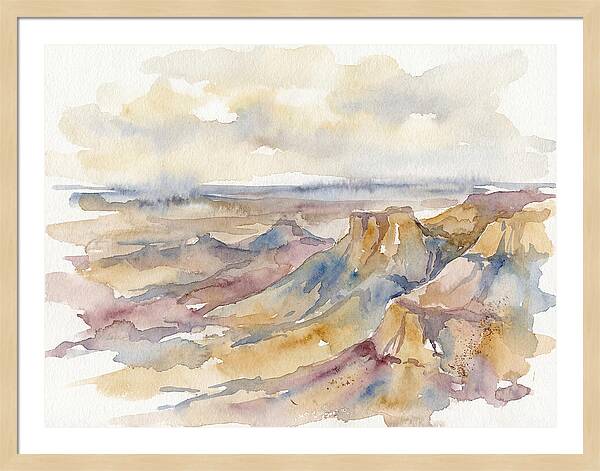 Badlands Landscape Watercolor