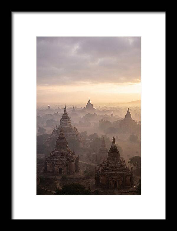 Bagan Pagoda Landscape At Dawn