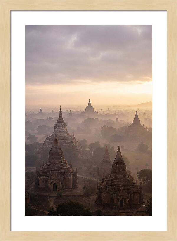 Bagan Pagoda Landscape At Dawn