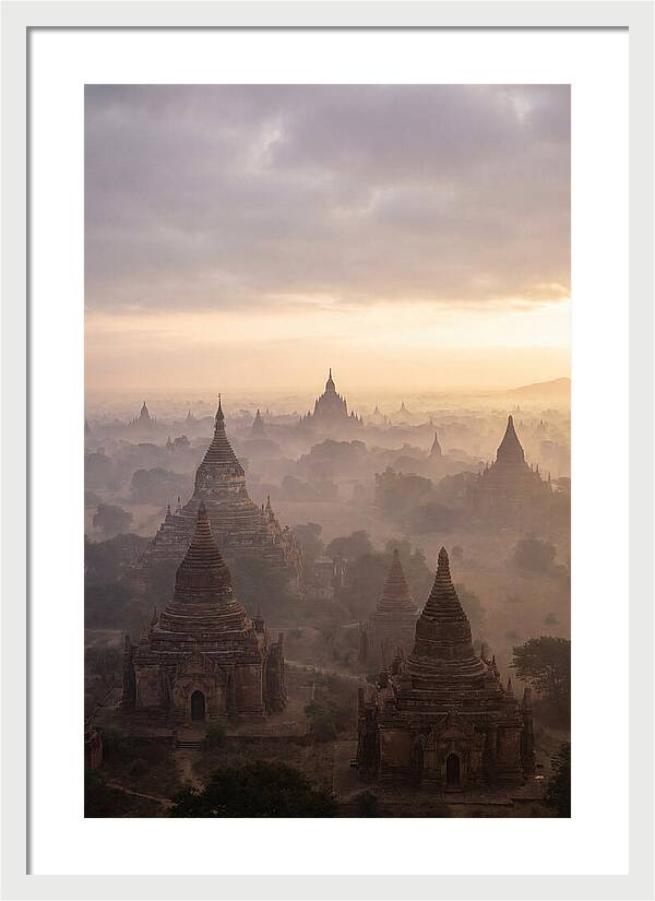 Bagan Pagoda Landscape At Dawn