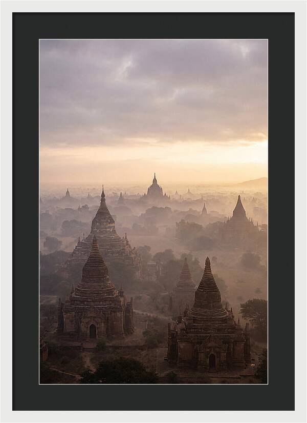 Bagan Pagoda Landscape At Dawn