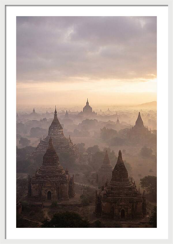 Bagan Pagoda Landscape At Dawn