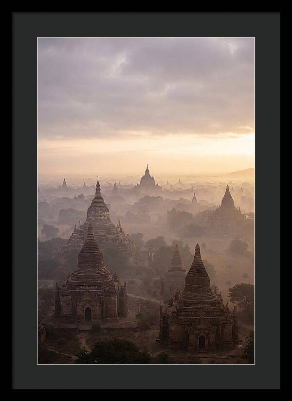 Bagan Pagoda Landscape At Dawn