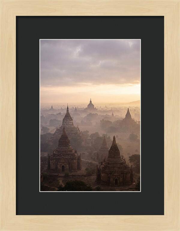 Bagan Pagoda Landscape At Dawn