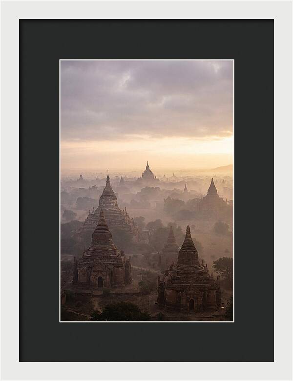 Bagan Pagoda Landscape At Dawn