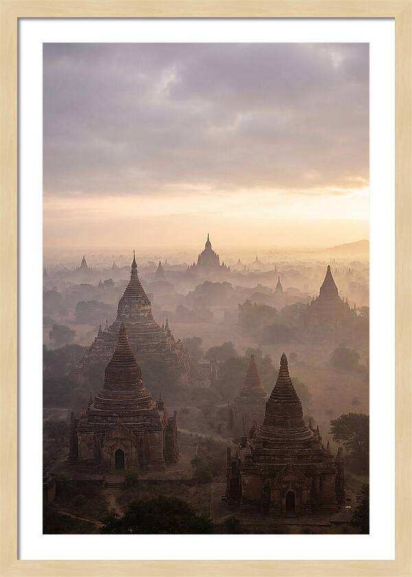 Bagan Pagoda Landscape At Dawn