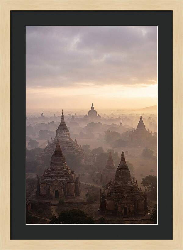 Bagan Pagoda Landscape At Dawn