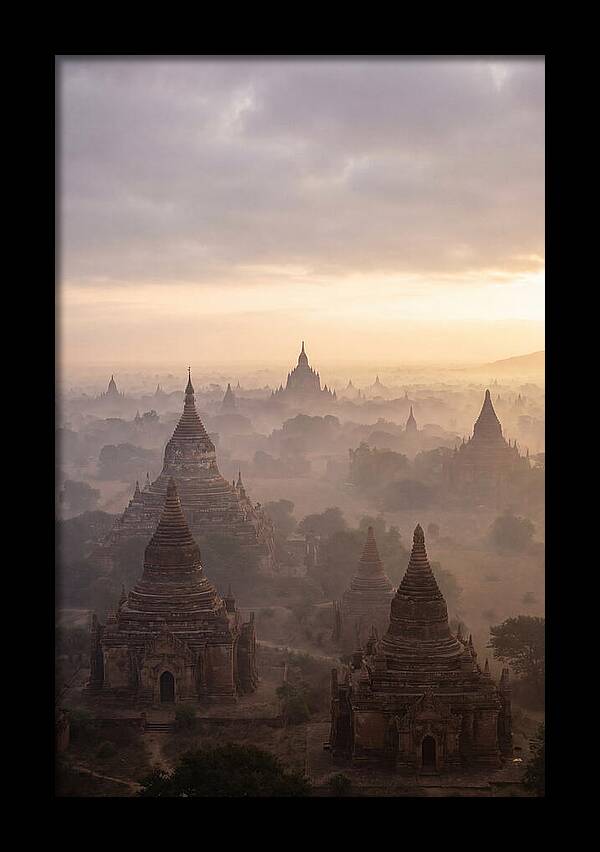Bagan Pagoda Landscape At Dawn