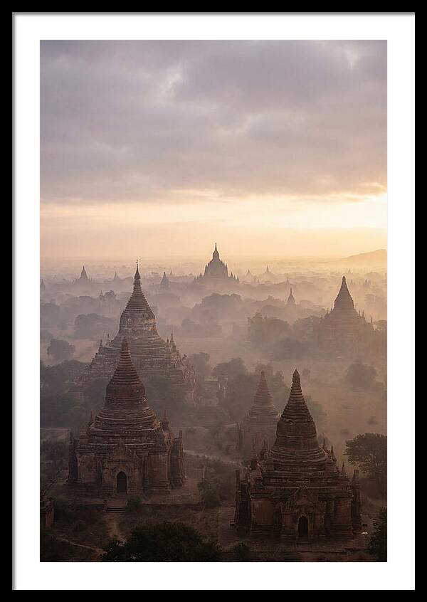 Bagan Pagoda Landscape At Dawn