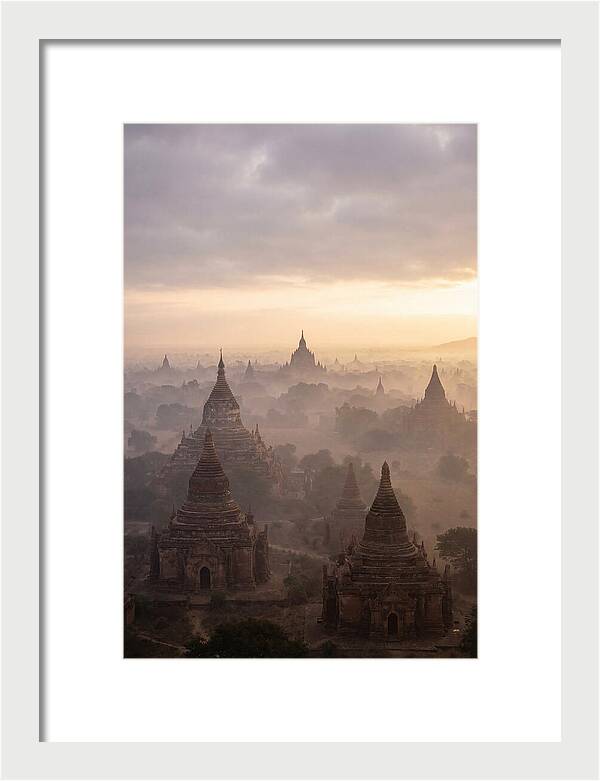 Bagan Pagoda Landscape At Dawn