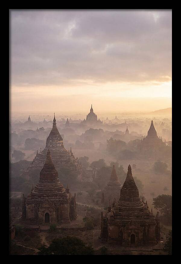 Bagan Pagoda Landscape At Dawn