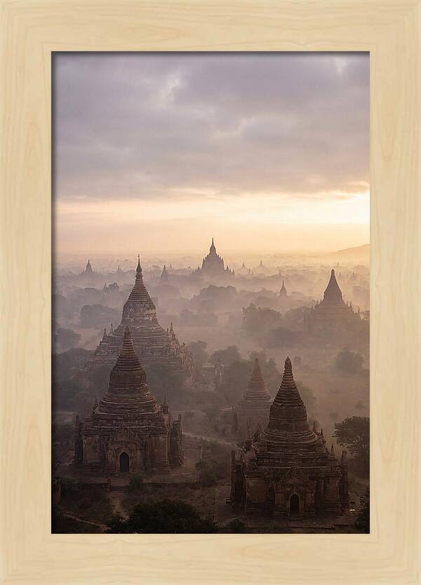 Bagan Pagoda Landscape At Dawn
