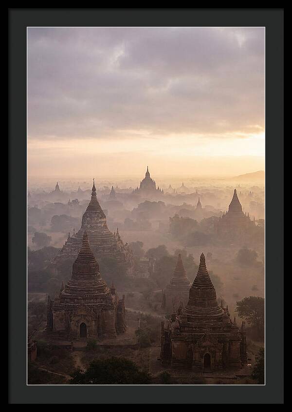 Bagan Pagoda Landscape At Dawn